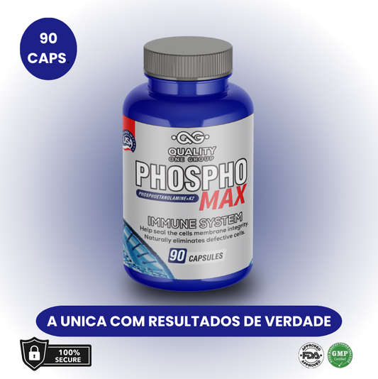 PhosphoMax Fosfoethanolamina – suplemento 90 cápsulas (996 mg/porção) para saúde celular e imunidade – produzido nos EUA (FDA/GMP)